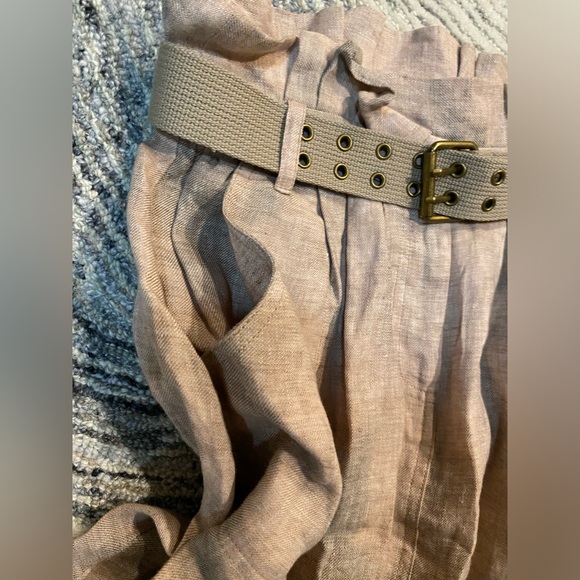 ELIZABETH & JAMES Linen Skirt with Belt - Picture 3 of 4